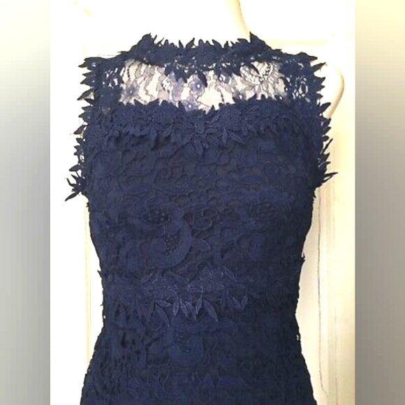 New with tags Romeo + Juliet Couture Navy Sleeveless Lace Dress Size sma… - Picture 9 of 11